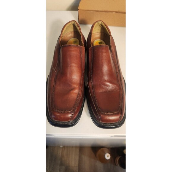 Dockers Men Shoes Brown Leather Slip-On \